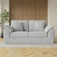 thumbnail image 5 of EOP 75.6" Wide Cloud Compression Sofa, Full Sponge Loveseat with Deep Seat, Upholstered Couch with 4 Pillows, No Assembly Required for Small Living Spaces, Light Gray, 5 of 9
