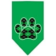 thumbnail image 2 of Pet and Dog Bandana Screen Printed, "Green Argyle Paw", 2 of 10