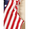 thumbnail image 6 of 4th of July Newborn Baby Girl Boy Rompers Set Infant  Summer Sleeveless Jumpsuit Stripes Print Bodysuits 0-24M, 6 of 8