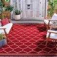 thumbnail image 3 of Safavieh Courtyard Amy Geometric Indoor/Outdoor Area Rug, Red/Beige, 6'7" x 6'7" Square, 3 of 18