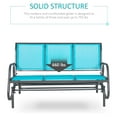 thumbnail image 6 of 3-Person Patio Glider , Outdoor Porch Glider with 3 Seats, Breathable Mesh Fabric, Metal Frame, Blue, 6 of 9