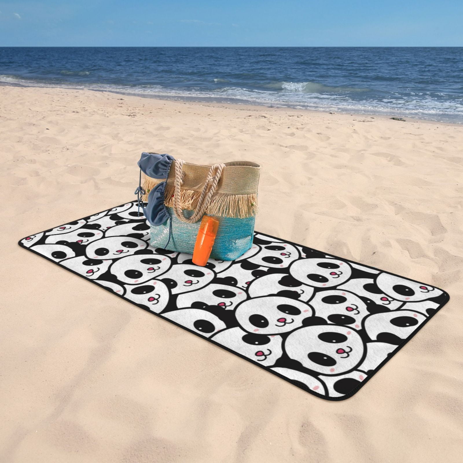 Cotton Bath Towels for Bathroom - Cute Panda Face Microfiber Quick Dry Towels for Body Bath Sheets, Personalized Beach Towel, Soft Shower Towels for Travel Home Beach 27*55in