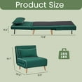 thumbnail image 2 of 3 in 1 Sleeper Chair Bed, Convertible Bed Single Sofa Chair with 3-Position Adjustable Backrest & Pillow, Comfy Small Chairs Couch for Apartment/Bedroom/Small Spaces/Office (Green), 2 of 8