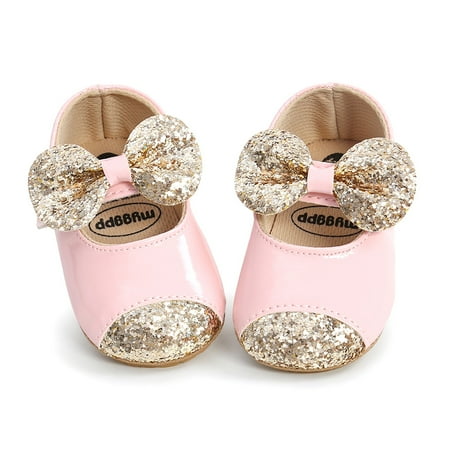 

Mubineo Baby Princess Shoes Sequins Bowknot Walking Shoes Footwear Prewalker for Infant Girls 0-18 Months