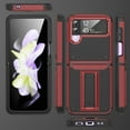 thumbnail image 6 of Armor Shockproof Case for Samsung Galaxy Z Flip 4, [Military Grade Anti-Drop] Rugged Hybrid Hard PC+Soft Silicone Heavy-Duty Tough Durable Hybird Protective Bumper Phone Case, Red, 6 of 8