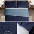 thumbnail image 4 of Twin 2 Colors Reversible All Season Comforter & Sham Set, Navy/Regatta, 4 of 5