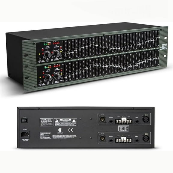 Dual Channel Audio Equalizer, Graphic Equalizer, Dual Channel 31-Band Audio Digital EQ Equalizer with Low/mid/treble Independent Adjustment, for DJ, Performance, Club