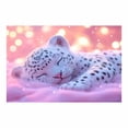 thumbnail image 2 of Mudket Framed Sleeping Pink Leopard Cub Canvas Wall Art, Cute Trendy Pink Leopard Wall Art for Girls Bedroom, Animal Print Decor, Ready to Hang - 12"L x 8"W, 2 of 10