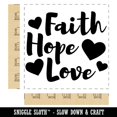 thumbnail image 2 of Faith Hope Love with Hearts Square Rubber Stamp Stamping Scrapbooking Crafting - Large 2.75in, 2 of 7