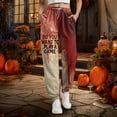 thumbnail image 2 of felwors Women's Halloween Print Sweatpants 2025 High Waisted Joggers with Pockets Elastic Lounge Pants , M, 2 of 7