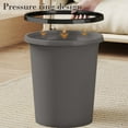 thumbnail image 4 of Taicans 2 Gallon Compact Round Plastic Trash Can,Round Open Top Trash Can,Plastic Slim Waste Basket with Press Top Lid for Bathroom,Bedroom,Home office,Dorm Gray, 4 of 6