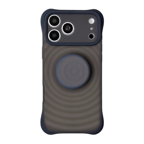 Duryarhall Compatible with iPhone 17 Pro Max, Retractable Bubble Stretch Ring Kickstand Soft Liquid Silicone Shockproof Phone Case