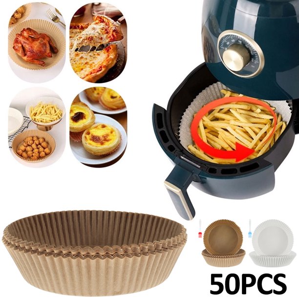 50pcs Air Fryer Liner 16CM Round NonStick Air Fryer Paper Mats Heat