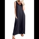 thumbnail image 2 of Mono Informal de Verano para Mujer, Holgado, Sin Mangas, con Cuello en V, Pierna , , Holgado, con Bolsillos. Negro XL, 2 of 6