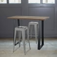 thumbnail image 6 of AmeriHome 3 Piece Acacia Wood Top Pub Table with 30 inch Matte Silver Bar Stools, 6 of 11