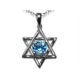 thumbnail image 2 of Star K� Jewish Star of David Pendant Necklace with Round Genuine Blue Topaz, 2 of 9