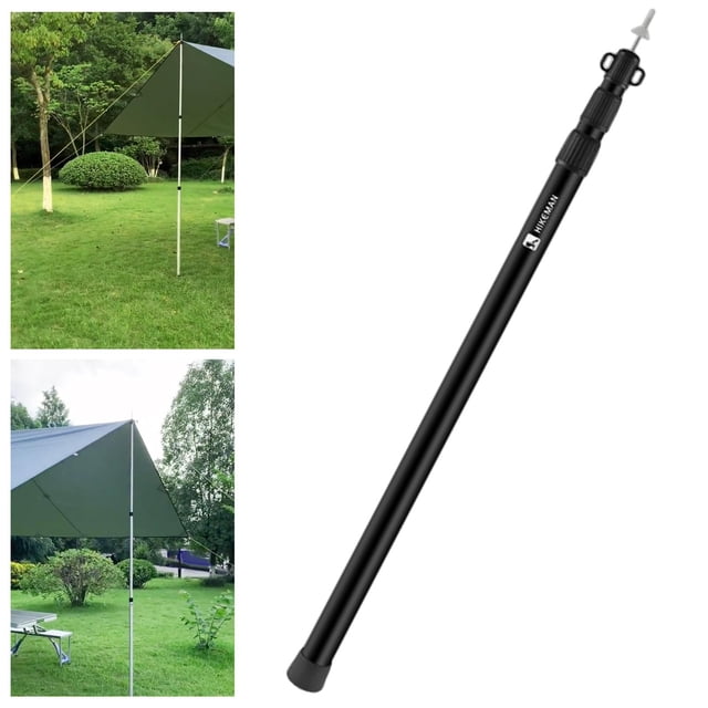 de lona telescópicos, varillas de aluminio ajustables para campaña Fly Camping Shelter Toldo Car Camping, portátil, de tienda 23 m negro Soledad Postes de lona telescópicos