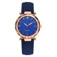 thumbnail image 1 of Reloj Elegante Mujer Correa De Cuero PU Reloj De Cuarzo Reloj De Pulsera De aleación Con Esfera Redonda Azul, 1 of 3