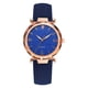 thumbnail image 1 of Elegante reloj de cuarzo con correa de piel sintética para mujer, esfera redonda, reloj de pulsera de aleación (azul), 1 of 3