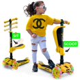 thumbnail image 2 of Hurtle ScootKid Trottinette Jouet Enfant à 3 Roues avec Roues LED, Jaune (2 Pack), 2 of 6