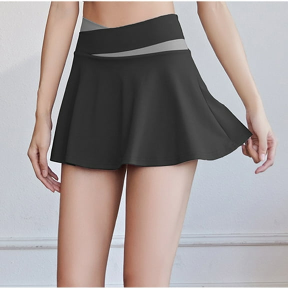 Patlollav 2024 Womens Skirt,Women'S Summer Pleated Tennis Skirts Athletic Stretchy Short Yoga Fake Two Piece Short Skirt