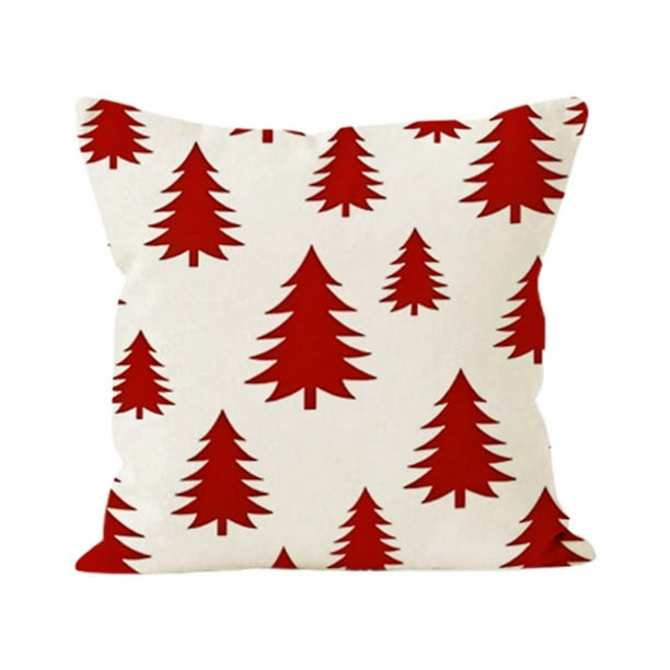 Fundas de cojín navideñas, 18 x 18 pulgadas, funda de almohada de lino navideña, decoraciones de copos de nieve de invierno, cojines decorativos navideños, vacaciones de Navidad