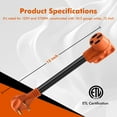thumbnail image 3 of KYascend 30 Amp Male to 50 Amp Female RV Adapter Cord, NEMA TT-30P to 14-50R Electrical Converter 12 Inch STW 10AWG/3 Cord Cable with Grip Handle ETL Listed, 3 of 7