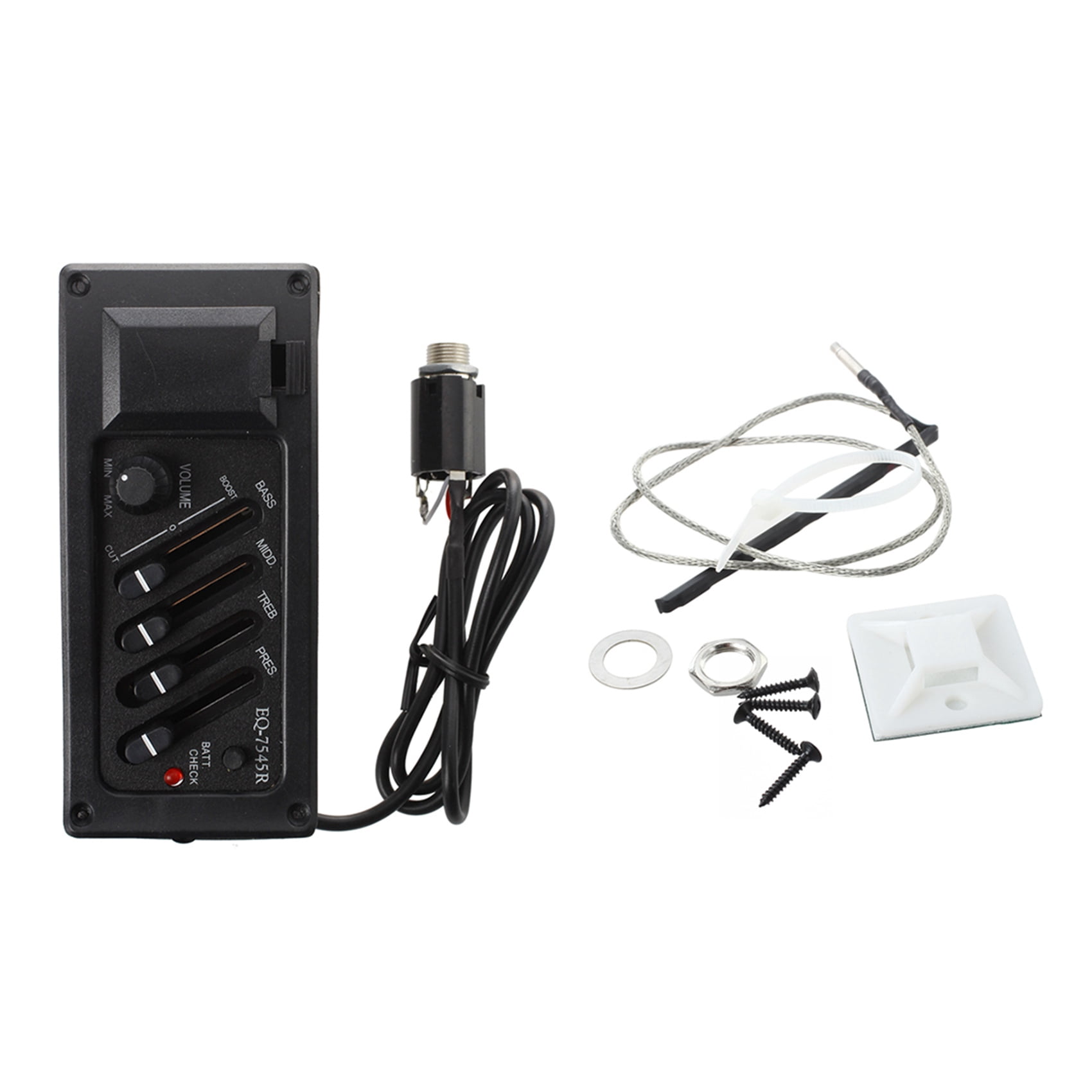 Complete Kit EQ Pre-Amp Plus Pickup for Acoustic Guitar with 1 Pair of Single Coil Soap Bar Pickups for Electric Guitar