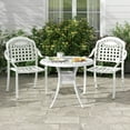 thumbnail image 4 of GVN Outdoor Dining Chairs, Patio Bistro Chairs,Cast Aluminum Patio Chairs Set of 2 with Armrests-White, 4 of 10