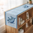 thumbnail image 6 of Table Runners 120 Inches Long Dress Scarves, Navy Blue Whale Farmhouse Coffee/Dining/Kitchen Table Runner for Living Room, Summer Coastal Bubbles Ocean Waves 13x120 Inch, 6 of 9