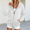 thumbnail image 3 of JUjie Womens Zip Up Hoodies High Neck Fleece Jackets Oversized Sweatshirts Fall Fashion 2026 Sweaters Winter Clothes White S, 3 of 5