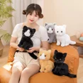 thumbnail image 5 of 26cm Simulation Grey White Black Cat Plush Toy Cartoon Sitting Lifelike Kitten Animal Cats Artificial Touch Doll Gift for Kids, 5 of 5