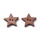 thumbnail image 2 of Baking Paint Wooden Buttons 2-Hole Vintage Style for Clothing & Bag Accessories Star Saddle Brown 18x19x3.5mm Hole: 1.6mm, 2 of 2