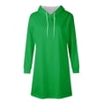 thumbnail image 4 of Strungten Women's Fashion Casual Solid Color Long Sleeve Drawstring Hoodie Sweatshirt Dress dresses for women 2023, 4 of 5