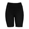 thumbnail image 5 of Women's Sexy Capri-Length Yoga Leggings – Bubble-Texture Butt-Lifting Fitness Pants for Pilates, Stretching & Studio Workouts,Black L, 5 of 5