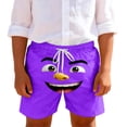 thumbnail image 1 of Toddler Boys Swim Trunks Solid Color Cute Expression Print with Pockets, Breathable Summer Beach Shorts, 1 of 6