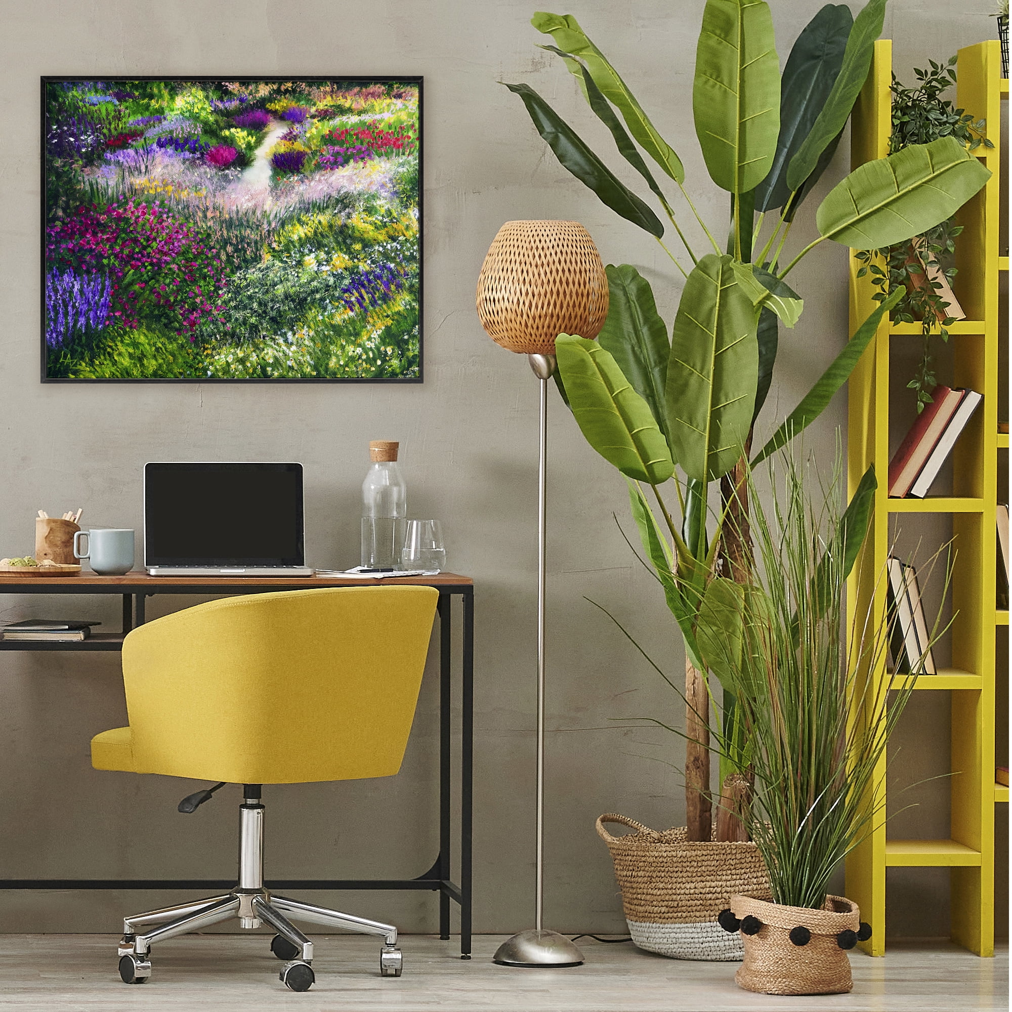 Stupell Industries Breath Of Spring Meadow Black Framed Giclee Art, design by Lee Ann Zirbes
