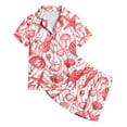 thumbnail image 4 of Tenues Filles 2025 & Ensemble 2 Pcs Pyjamas Ados Tenues pour Enfants Graphique Premier Action de Grâce Imprimé Manches Courtes Bouton Mix et Tenues Chemise Shorts Pyjama, 4 of 4