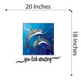 thumbnail image 4 of Stained Glass Decals Stickers Dolphins You Are Amazing Love Beautiful Crown Prince Unicorns Royalty Sweet Dreams Love Story Adore Decorating Ideas Wall Decal Sticker - Size: 20 In X 18 In, 4 of 5