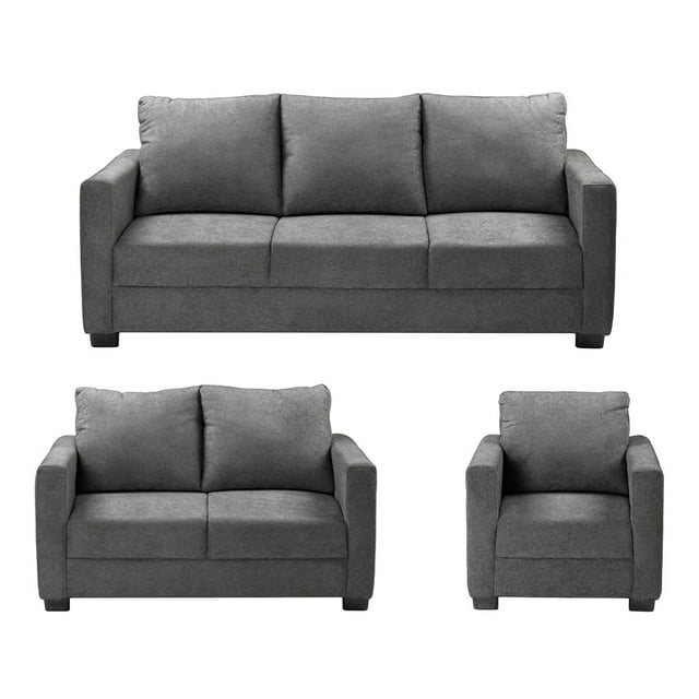 Sala 3-2-1 Dicasa Gales (Sofá, Love Seat y Sillón) Gris para Sala
