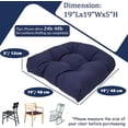 thumbnail image 6 of Bxaolu Outdoor Chair Cushions Set of 2, Thick 19" x 19" Outdoor Seat Cushions Patio Furniture Waterproof with Ties, Waterproof Patio Furniture Cushions, Outdoor Dining Chair Pads, Navy, 6 of 9