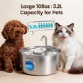 thumbnail image 4 of Invengo Whisper Quiet Cat Water Fountain with 6 Filters, 3.2L/108oz Pet Water Fountain for Cats, Stainless Steel Automatic Water Dispenser with 2 Flow Modes, Easy to Clean, 4 of 9