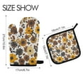 thumbnail image 2 of Yayeee Oven Mitts and Pot Holder Set of 2 Heat Resistant Kitchen Gloves Baking Hot Pad, Brown Flowers, 2 of 5