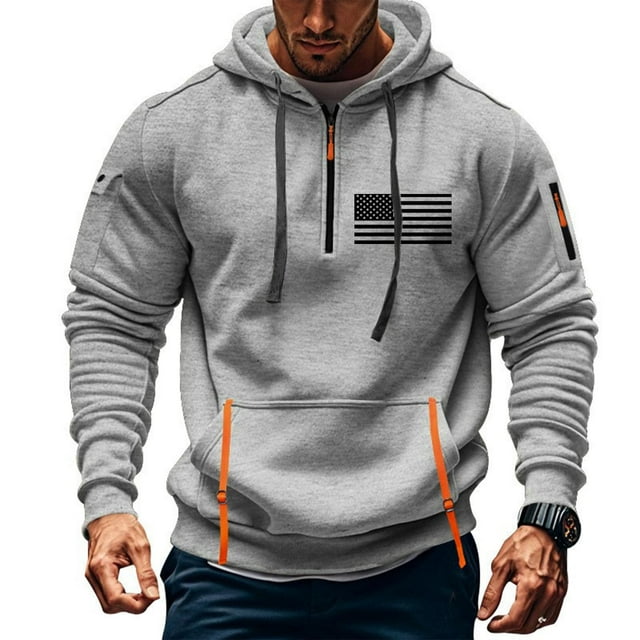 Sudadera con capucha para hombre, informal, con estampado, deportiva, de manga larga, blusa de poliéster
