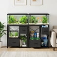 thumbnail image 5 of Heavy Duty 4-Tier Aquarium Stand with Power Outlets, Metal & Wood Rack for 20-37 Gallon Fish Tanks with Open Storage Shelves & Drawers, Black/Brown, 5 of 7