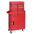 thumbnail image 4 of Heavy Duty Tool Chest with Wheels, Large Rolling Tool Cabinet Metal Storage Organizer with Lock for Garage, Workshop, and Repair Shop (Red 4-in-1), 4 of 13
