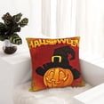 thumbnail image 6 of Pofeuu Halloween Pumpkin Print Double-sided plush pillowcase Square Throw Pillow Covers Pillows Cover for Living Room Bedroom Sofa Couch Cushion Cover（No pillow core）-18"x18", 6 of 7