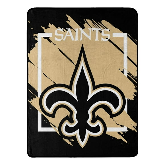 Couverture New Orleans Saints 46x60 Micro Raschel Design Dimensionnel Roulé