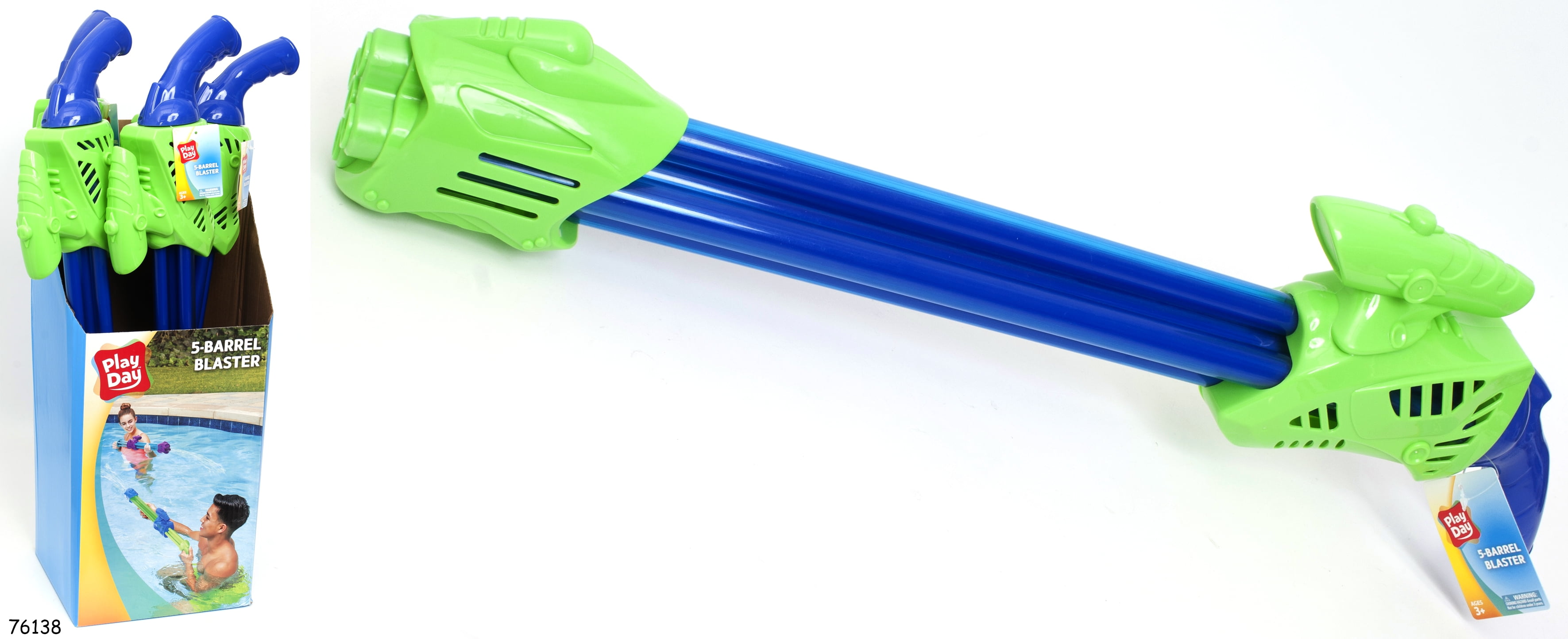 Play Day 5 Barrel Water Blaster Shoots 5 Streams of Water All At