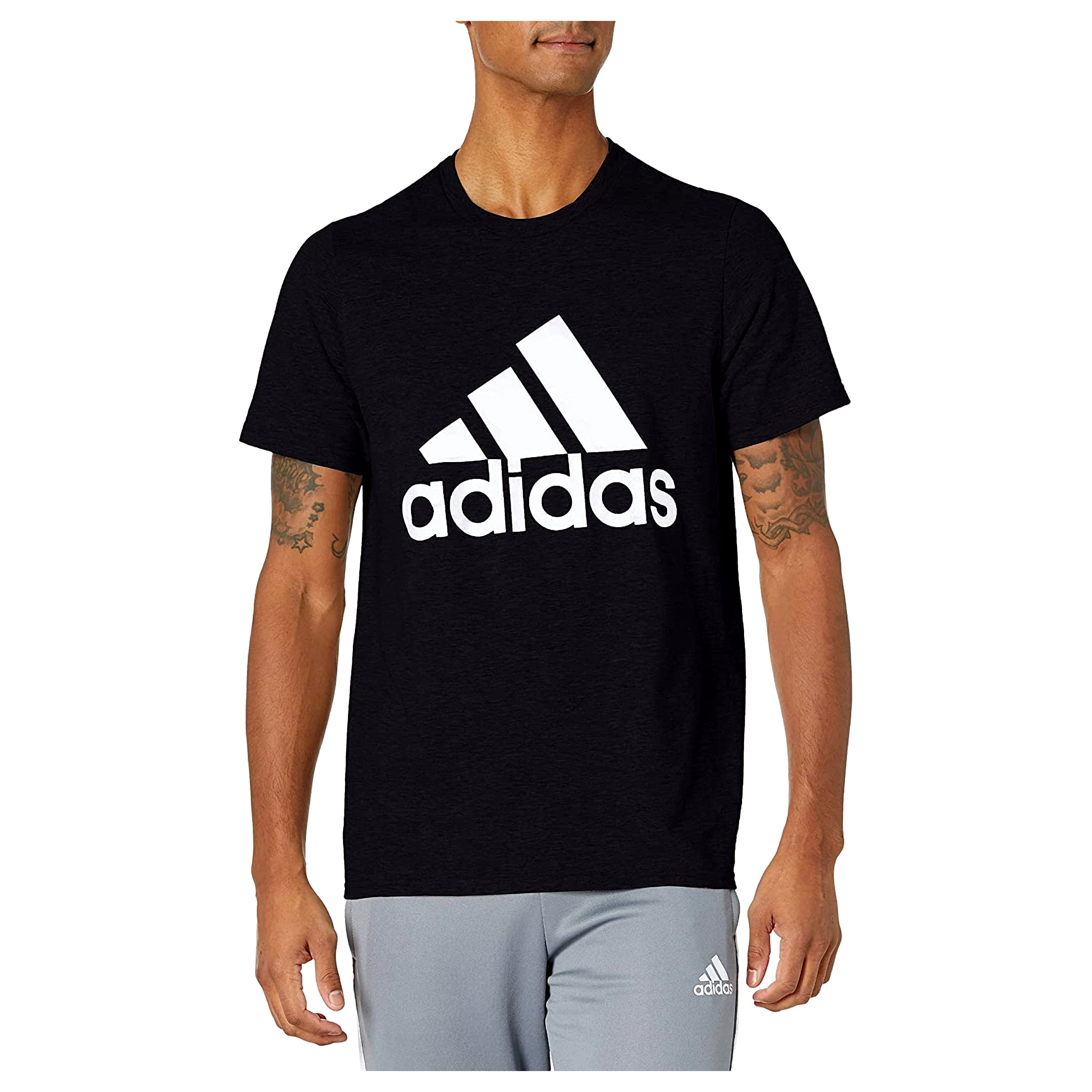 Adidas Men's Basic Bos Tee Sport Shirt T-Shirt Athletic Work Out (Black, S)